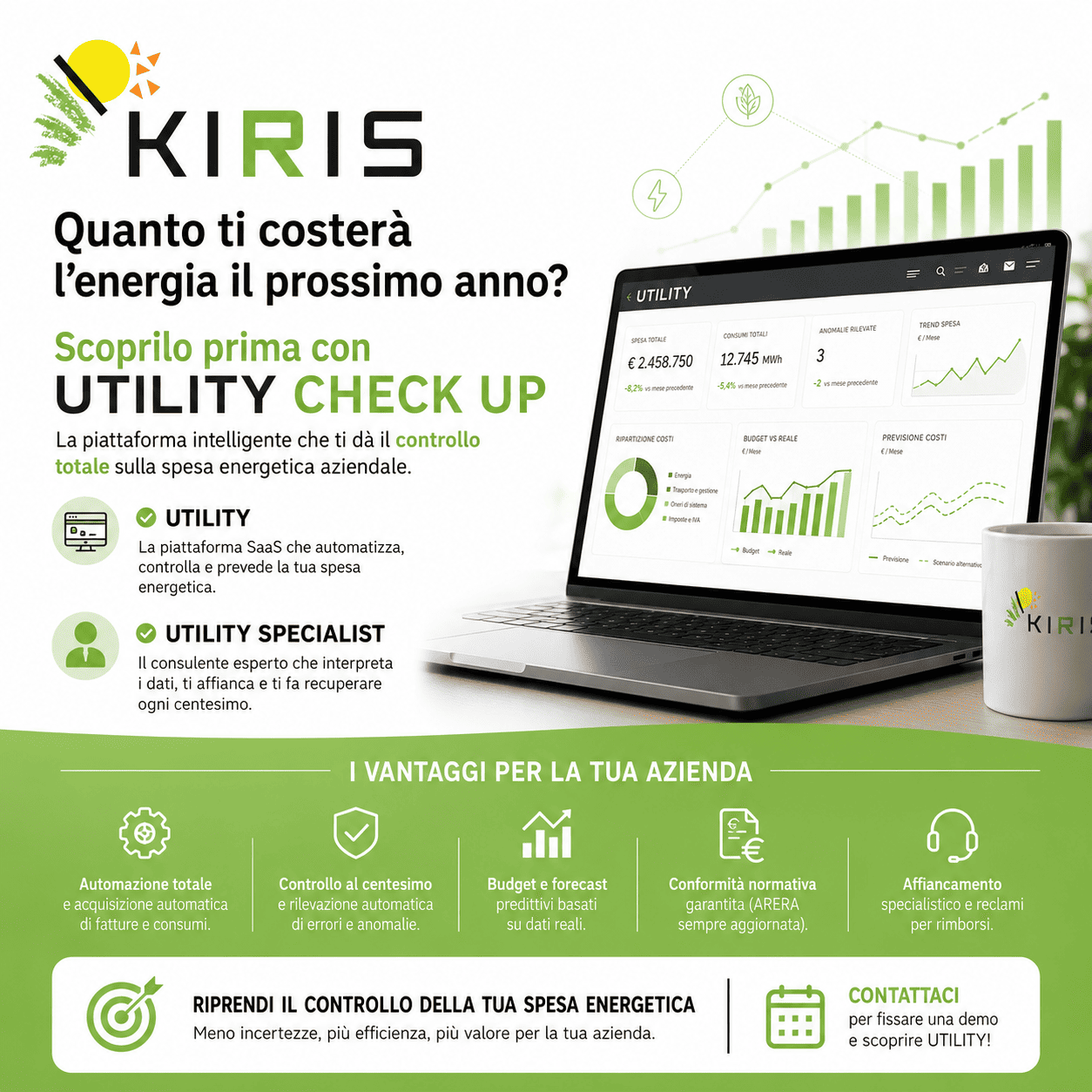 Quanto ti costerà l'energia il prossimo anno? Scoprilo prima con UTILITY CHECK UP